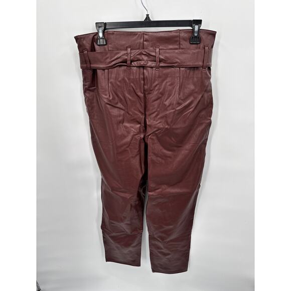 COMMANDO NWT Faux Leather Paperbag Pants in Oxblood Red // L - Picture 13 of 14
